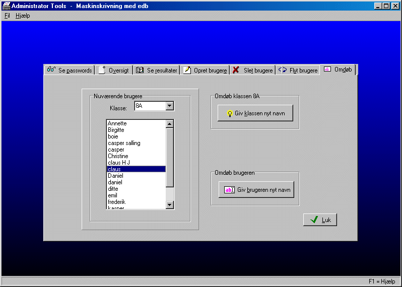 Administrator Tools - omdøb brugere